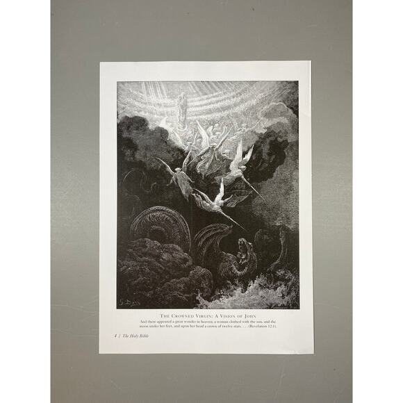 Gustave Dore, Valley of Dry Bones, Crowned Virgin, Print, Art, ~ 240707-WH 292 - Picture 4 of 4